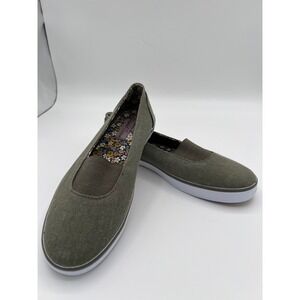 Daniel Green Jena Canvas Slip On‎ Shoes Comfort Casual Olive Green- 7.5N Cotton